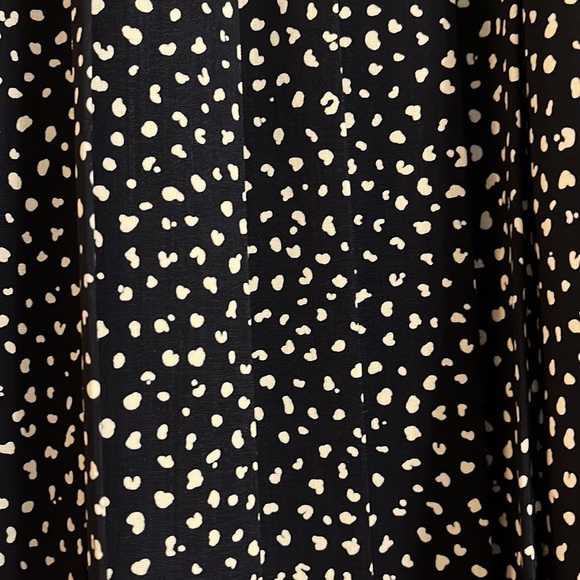 Vintage patterned blue and cream pull on midi skirt - Picture 2 of 4